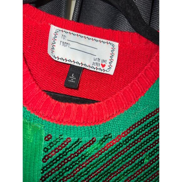 Ugly Christmas Sweater Xmas Size Large Crop - Picture 2 of 3